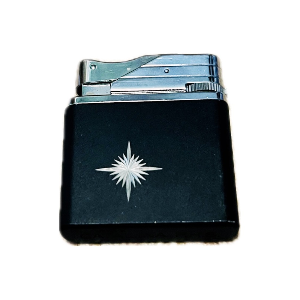 Vintage Flamex Lighter Black with Silver Logo